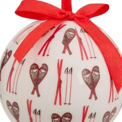 JJA Palline Di Natale-Pallina di natale (D75 mm) Racchetta da sci e bianco