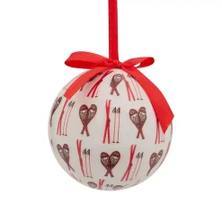 JJA Palline Di Natale-Pallina di natale (D75 mm) Racchetta da sci e bianco