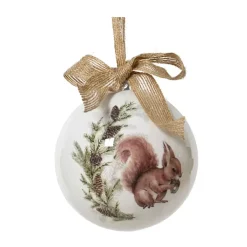 KAEMINGK Palline Di Natale-Pallina di Natale (D100 mm) Scoiattolo selvaggio e fiocco Naturale