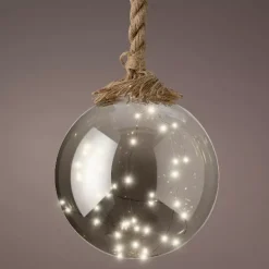 KAEMINGK Decorazioni E Oggetti Natalizi|Oggetti Decorativi E Illuminati-Pallina luminosa a pile 40 LED (D20 cm) Glassata Grigia e bianca calda