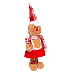 Babbo Natale Animali E Personaggi-Pan di zenzero con gambe telescopiche (H89 cm) Miss Natale