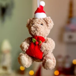 KAEMINGK Addobbi Natalizi-Peluche da appendere (H14 cm) Lison Orsetto carino