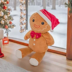 FEERIC LIGHTS Babbo Natale Animali E Personaggi-Peluche di Natale (H50 cm) Omino di Pan di Zenzero
