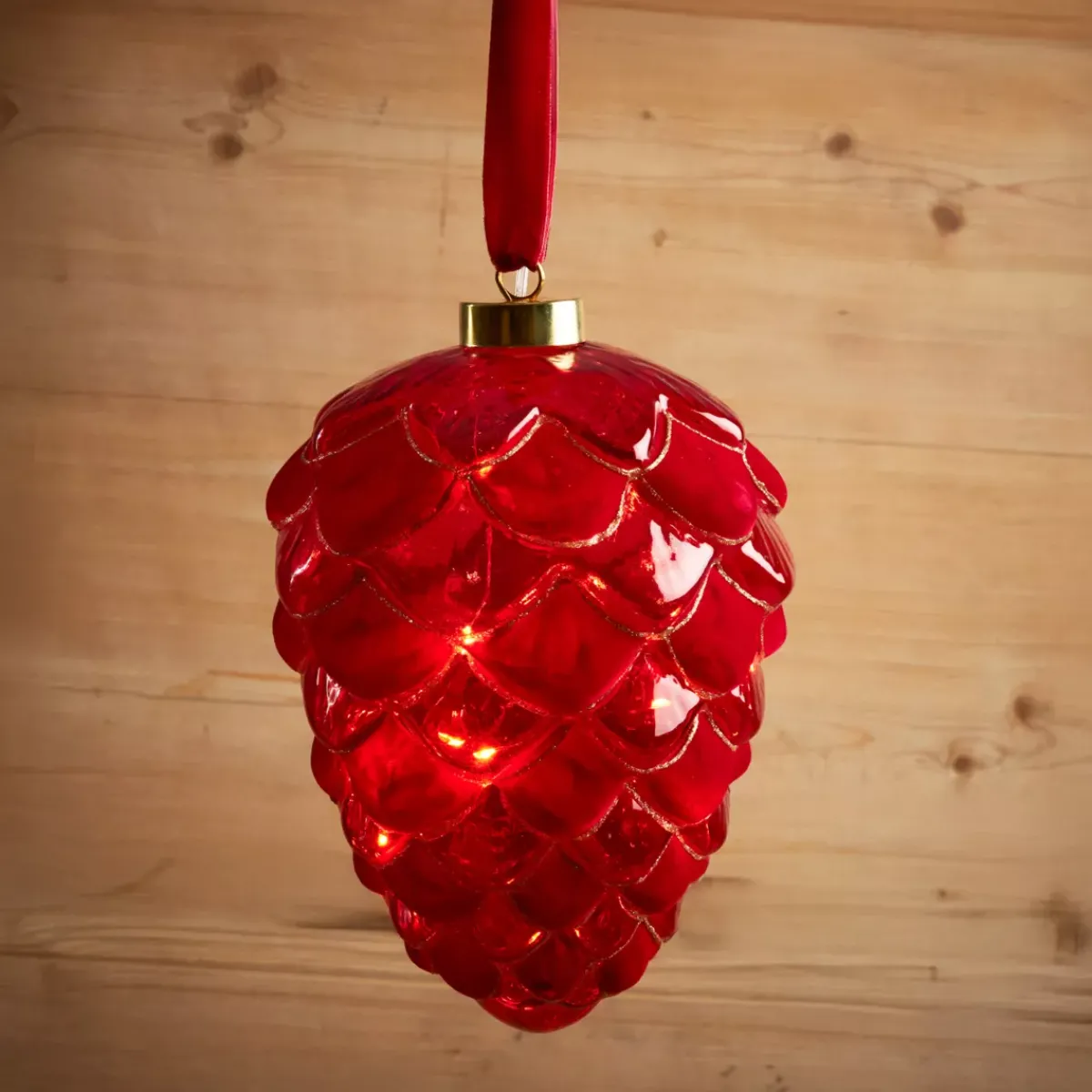 KAEMINGK Decorazioni E Oggetti Natalizi|Oggetti Decorativi E Illuminati-Pendente luminoso a pile 15 LED (D15 cm) Pigna di Venezia