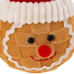 JJA Addobbi Natalizi-Pendente natalizio (H18 cm) Testa di Pan di Zenzero Caramello