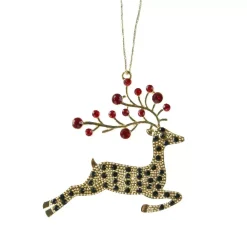 KAEMINGK Addobbi Natalizi-Pendente natalizio in metallo (H9 cm) Renna e strass Dorato