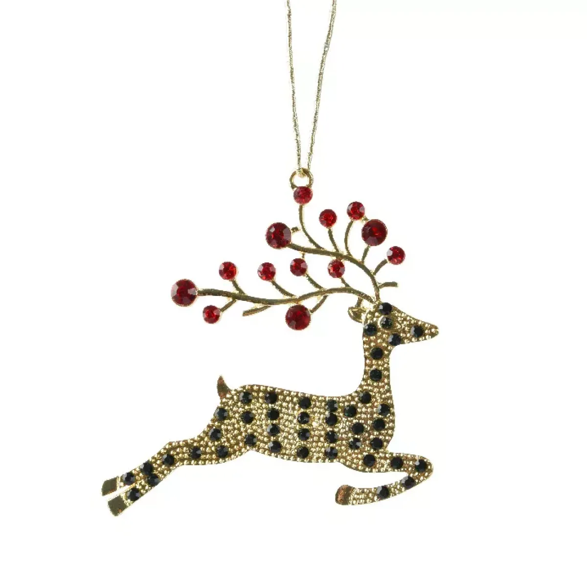 KAEMINGK Addobbi Natalizi-Pendente natalizio in metallo (H9 cm) Renna e strass Dorato