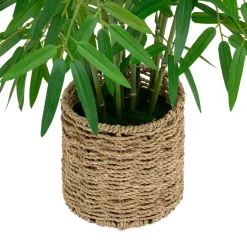 Atmosphera, cru017dateur d'intu017drieur Elementi Decorativi-Pianta artificiale con vaso intrecciato (H100 cm) Bambù Ly