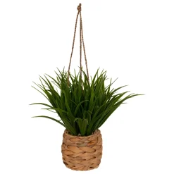 Atmosphera, cru017dateur d'intu017drieur Elementi Decorativi-Pianta artificiale da appendere vaso intrecciato (H27 cm) Moda Costa