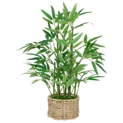 Atmosphera, cru017dateur d'intu017drieur Elementi Decorativi-Pianta artificiale in vaso intrecciato (H46 cm) Bambù Ly