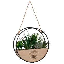 Atmosphera, cru017dateur d'intu017drieur Elementi Decorativi-Piante artificiali da appendere supporto di legno (D20 cm) Family production