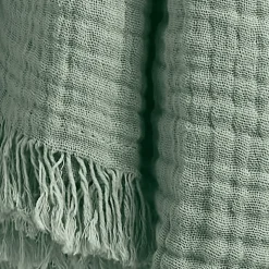 Piazzale di cotone (180 x 220 cm) Gaia Verde eucalipto
