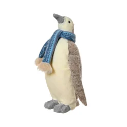 KAEMINGK Babbo Natale Animali E Personaggi-Pinguino di Natale (H26 cm) Igloo sciarpa azzurra