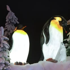 EMINZA Oggetti Decorativi E Illuminati-Pinguino luminoso fibra di vetro 8 LED (50 cm) Zélian