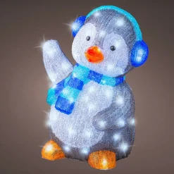 EMINZA Oggetti Decorativi E Illuminati|Babbo Natale Animali E Personaggi-Pinguino luminoso 70 LED (H64 cm) Frizmo