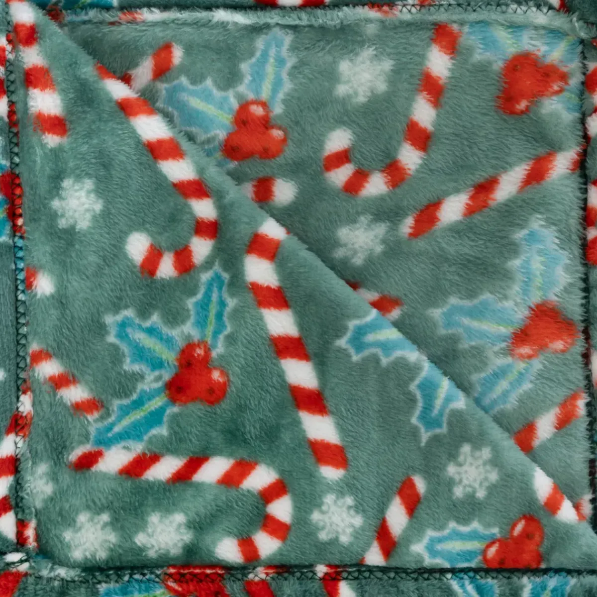 FEERIC LIGHTS Plaid E Cuscini Di Natale-Plaid di Natale (130 x 180 cm) Agrifoglio e Canna di zucchero