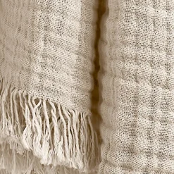 Plaid garza di cotone (160 cm) Gaïa Beige pampa