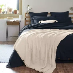 Plaid garza di cotone (220 cm) Gaïa Beige pampa