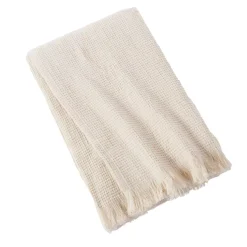 EMINZA Plaid E Teli Copritutto-Plaid in cotone a nido d'ape (130 x 160 cm) Eva Tortora