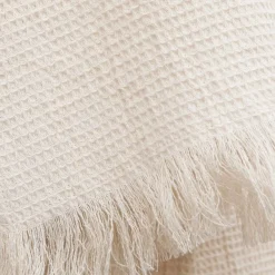 EMINZA Plaid E Teli Copritutto-Plaid in cotone a nido d'ape (180 x 220 cm) Eva Tortora