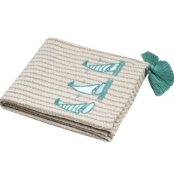 STOF Plaid E Teli Copritutto-Plaid in cotone riciclato per divano (125 x 150 cm) Barbade
