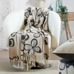 Plaid in cotone riciclato (125 x 150 cm) Tilda Ecru
