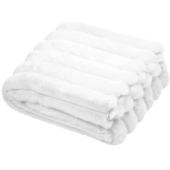 STOF Plaid E Teli Copritutto-Plaid in finta pelliccia (130 x 160 cm) Polary Bianco