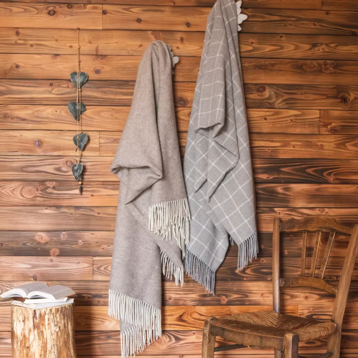Plaid in lana e cashmere (140 x 200 cm) Camille Grigio