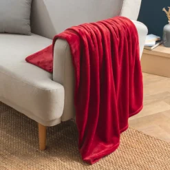 Plaid morbida di flanella (130 x 180 cm) Didou Rossa
