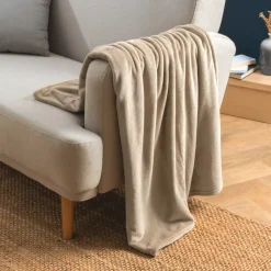 EMINZA Plaid E Teli Copritutto-Plaid morbido in flanella (125 x 150 cm) Didou glacé
