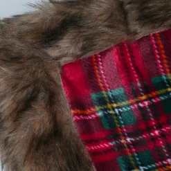 STOF Plaid E Cuscini Di Natale-Plaid natalizio in flanella (130 x 160 cm) Tartan a quadri rossi e verdi