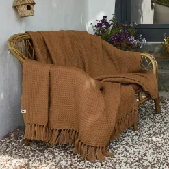 Plaid per divani in materiale riciclato (220 cm) Gabin Camel