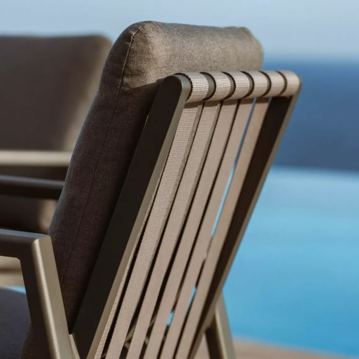 Poltrona da giardino alluminio Long Beach Grigio antracite