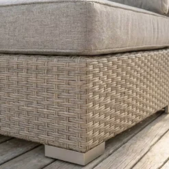 Poltrona da giardino angolare in resina intrecciata Palma Grigio e tortora