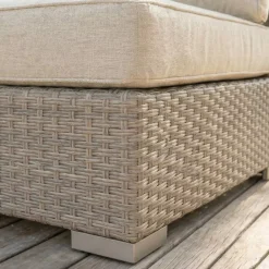 Poltrona da giardino angolare in resina intrecciata Palma Grigio e beige
