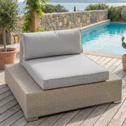 Poltrona da giardino in resina intrecciata Palma Grigio