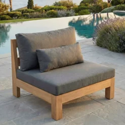 Poltrona da giardino legno di acacia Borneo Grigio antracite