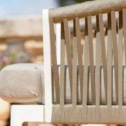 Poltrona da giardino rilassante in alluminio Amalfi Bianco e tortora