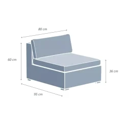 Poltrona da giardino senza braccioli in resina intrecciata Palma Grigio e beige