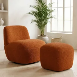 Poltrone-Poltrona girevole in bouclé (seduta 45 cm) Nyxor