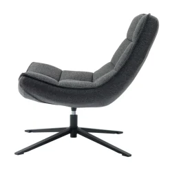 Poltrone-Poltrona girevole in tessuto (seduta 43 cm) Oxxo Grigio
