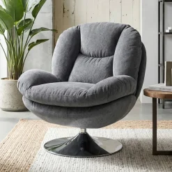 Poltrone-Poltrona girevole in tessuto (seduta 46 cm) Lomy