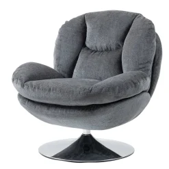 Poltrone-Poltrona girevole in tessuto (seduta 46 cm) Lomy