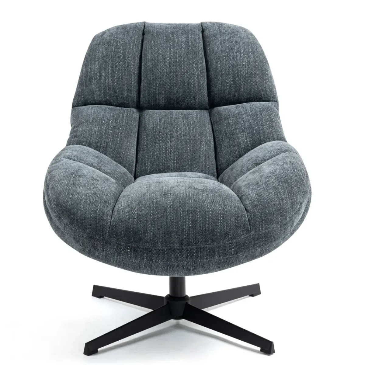 Poltrone-Poltrona girevole in tessuto (seduta 47 cm) Rezo Azzurro chiaro