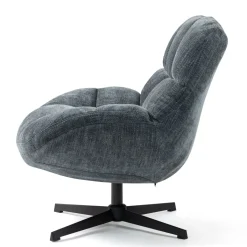 Poltrone-Poltrona girevole in tessuto (seduta 47 cm) Rezo Azzurro chiaro