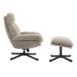 Poltrone-Poltrona girevole in tessuto (seduta 49 cm) Moor Sabbia