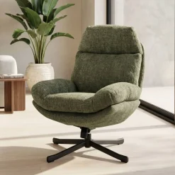 Poltrone-Poltrona girevole in tessuto (seduta 49 cm) Moor scuro