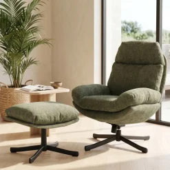 Poltrone-Poltrona girevole in tessuto (seduta 49 cm) Moor scuro