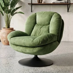 Poltrone-Poltrona girevole in velluto (seduta 46 cm) Lomy