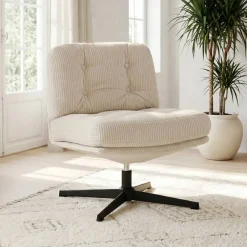 Poltrone-Poltrona girevole in velluto a coste (seduta 46 cm) Kult